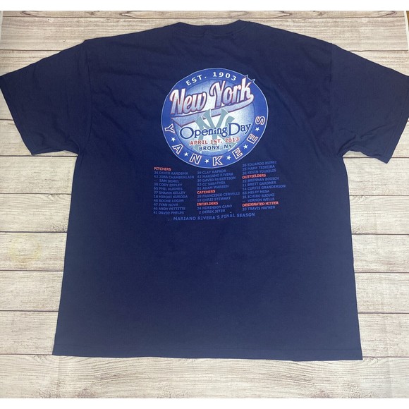 New York Yankees Graphic Shirt Mens 2Xl Blue 2013 Opening Days Derek Jeter - Picture 2 of 10